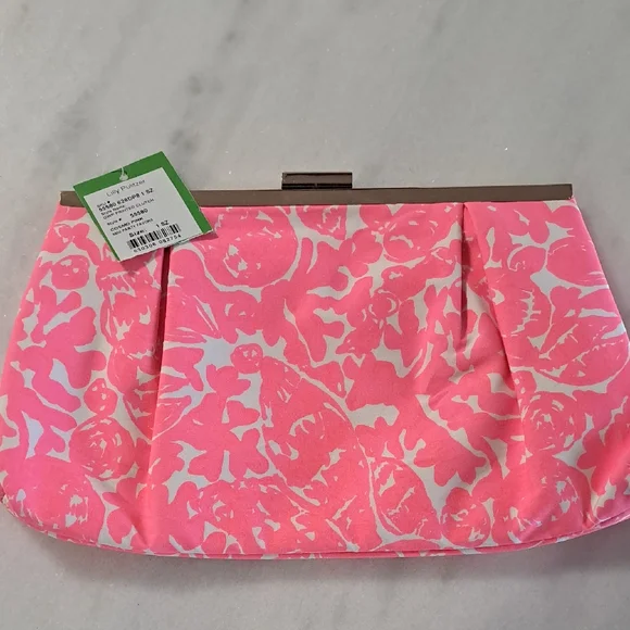 Lily Pulitzer Pink Floral Clutch Bag - Picture 1 of 5